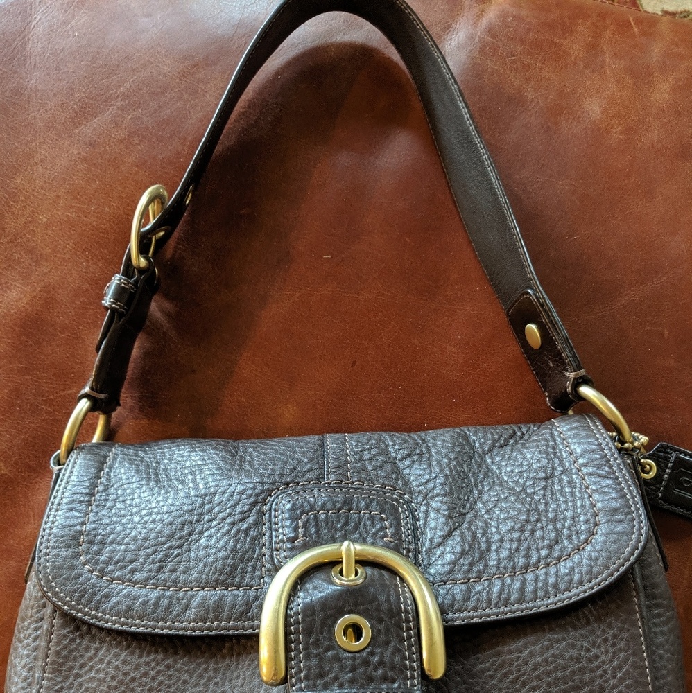 Vintage leather coach satchel brown EUC